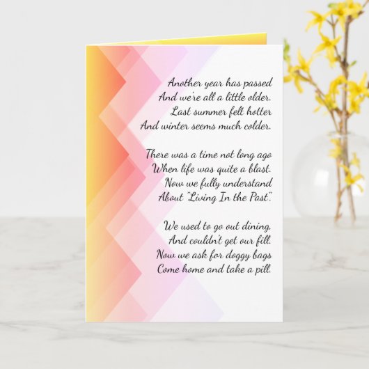 Ouder Worden Gedicht Kaart (Gele Bloem)