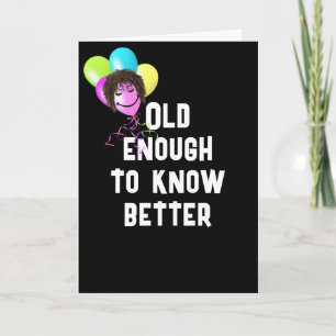 Ouder Worden Humor Met Ballonnen Kaart