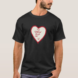 Ouder worden in het t-shirt van het hartzicht