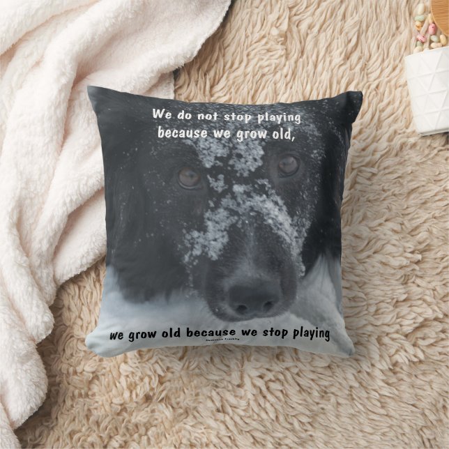 Ouder Worden Inspirerende Quote Border Collie  Kussen (Deken)
