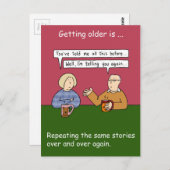 Ouder worden is dezelfde verhalen herhalen briefkaart (Voorkant / Achterkant)