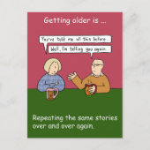 Ouder worden is dezelfde verhalen herhalen briefkaart (Voorkant)