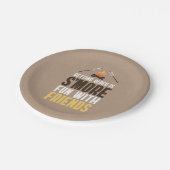 Ouder worden is meer leuk met vriendjes van de ver papieren bordje (Gekanteld)