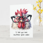 Ouder worden Rooster Verjaardag Humor Kaart (Gele Bloem)