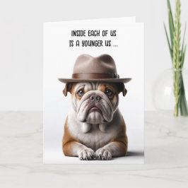 Ouder worden Verjaardag Humor Bulldog met Fedora Kaart