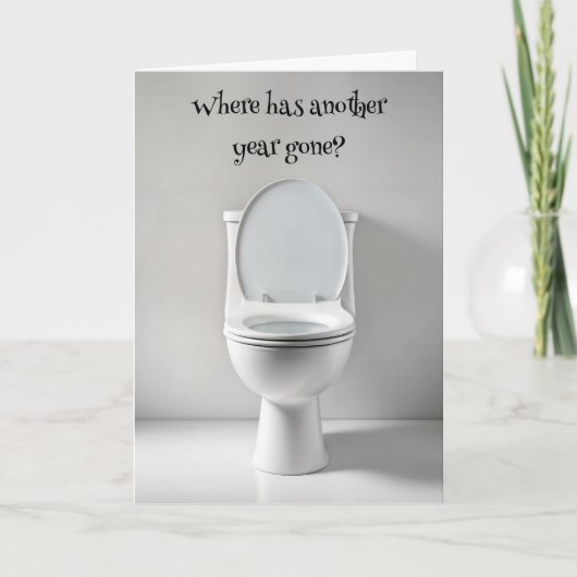 Ouder worden Verjaardag Humor Wit Toilet Kaart (Voorkant)