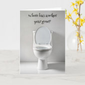 Ouder worden Verjaardag Humor Wit Toilet Kaart (Gele Bloem)