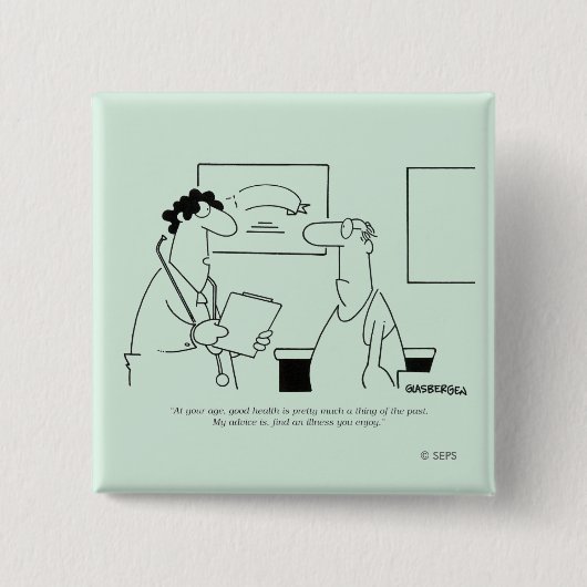 Ouder worden vierkante button 5,1 cm (Voorkant)