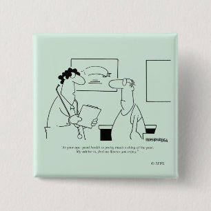 Ouder worden vierkante button 5,1 cm