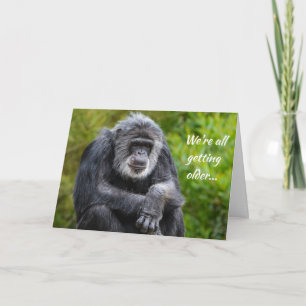 Ouder Wordend Dier Chagrijnige Gorilla Verjaardag Kaart
