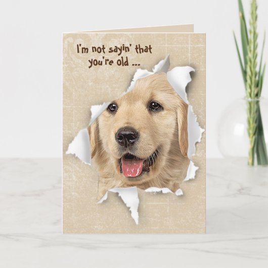 Ouder Wordende Humor Golden Retriever Kaart (Voorkant)
