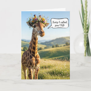 Ouder Wordende Verjaardagsgiraffe Humor Kaart
