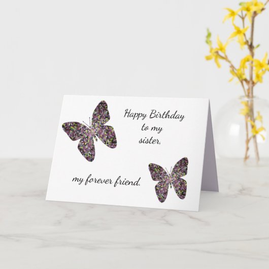 Ouder zuster Birthday wil Funny Birthday Wishes Kaart (Gele Bloem)