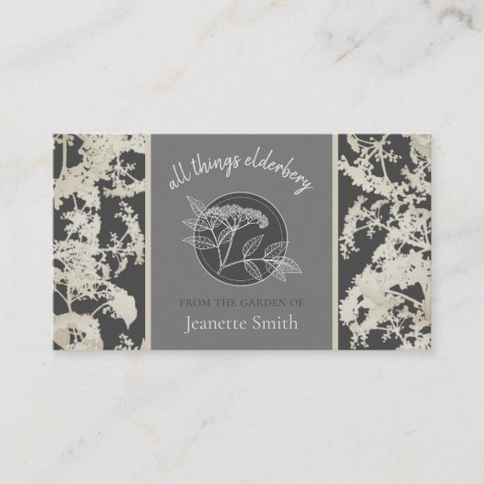 Ouderbloem of Elderbes Business  Dark Visitekaartje (Voorkant)