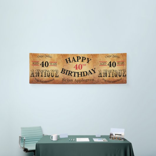 Ouderdom, Antiek en 40e verjaardag 🎈 ontwerp Spandoek (Beurs)
