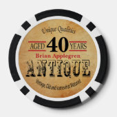 Ouderdom, Antiek, gerijpt en  40e verjaardag Poker Chips (Achterkant)