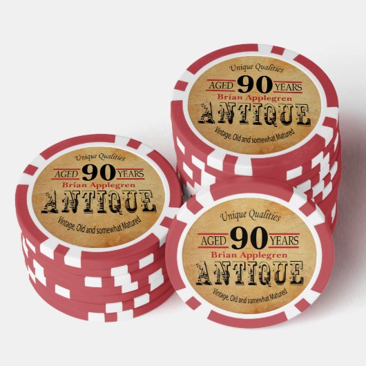 Ouderdom, Antiek, gerijpt en 90e verjaardag Pokerchips (Opstapeling)