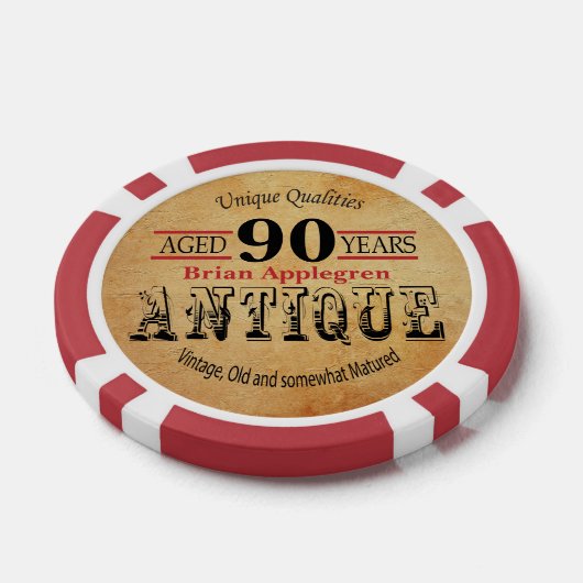 Ouderdom, Antiek, gerijpt en  90e verjaardag Pokerchips (Enkel)