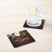 Ouderdom Bruin Gedroogde Herfst Bloemen Huwelijk Kartonnen Onderzetters (Insitu)