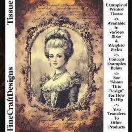 Ouderdom Frans Barok Portret Sepia CW8LF Decoupage Tissuepapier