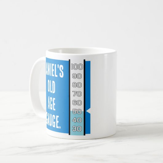 Ouderdom Gage 50e verjaardag Koffiemok (Voorkant links)