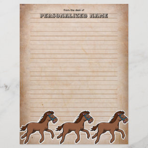Ouderdom Harry Horse gevoerd papier blad