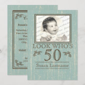 Ouderdom Hout 50ste Verjaardag Foto Kaart (Voorkant / Achterkant)