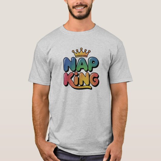 Ouderdom Humor Mannen T-Shirt NAP KING (Voorkant)