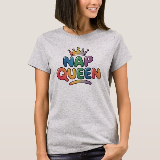 Ouderdom Humor Vrouwen T-shirt Nap Queen (Voorkant)