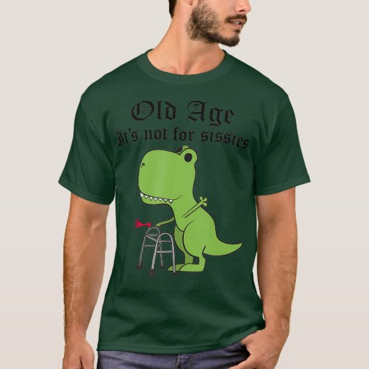 Ouderdom niet voor slagaders Dinosaur Geriediatric T-shirt (Voorkant)