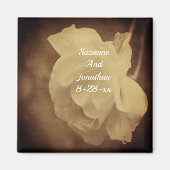 Ouderdom  Sepia Roos Bloemen Huwelijk Magneet (Voorkant)