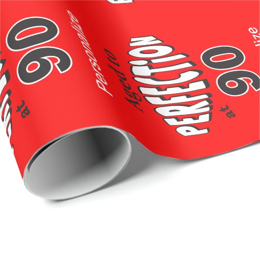 Ouderdom tot perfecte dag op 90 verjaardag cadeaupapier (Rol Hoek)