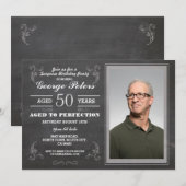 Ouderdom tot perfecte geboorte Chalk Mannen foto Kaart (Voorkant / Achterkant)