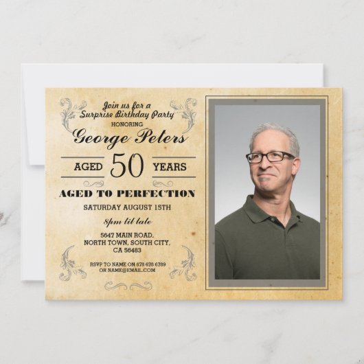 Ouderdom tot perfecte geboorte Mannen Foto Kaart (Voorkant)