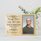 Ouderdom tot perfecte geboorte Mannen Foto Kaart (Staand voorkant)