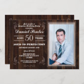 Ouderdom tot perfecte Mannen fotohout Kaart (Voorkant / Achterkant)