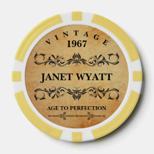 Ouderdom tot perfecte  verjaardag poker chips