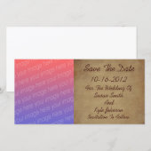 Ouderdom Versleten Papieren Fotobruiloft Save The Date (Voorkant / Achterkant)