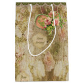 Ouderdom vervaagd Victoriaans Roos - Verjaardag -  Medium Cadeauzakje (Voorkant)