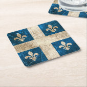  ouderdoms- en kraakvlag van Quebec Kartonnen Onderzetters (Schuin)