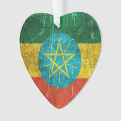 Ouderdoms- en Scratched Vlag van Ethiopië Ornament (voorkant)