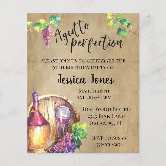 Ouderdomsbegroting voor perfecte wijn (Voorkant)