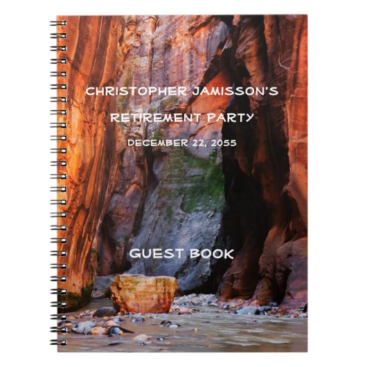 Ouderdomsbezoekerslijst, Zion Narrows Utah Notitieboek (Voorkant)