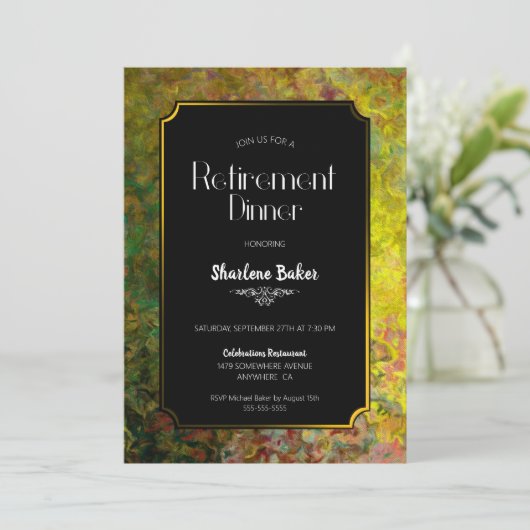 Ouderdomsfeestzwart en goud kaart (Staand voorkant)