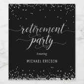 Ouderdomskabels, elegant, zilver, zwart wijn etiket (Enkel label)