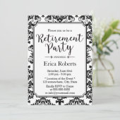 Ouderdomskassy Black & White Damask Kaart (Staand voorkant)