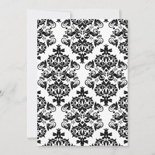 Ouderdomskassy Black & White Damask Kaart (Achterkant)