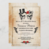 Ouderdomskulls nodigen Roos van halloween uit Kaart (Voorkant / Achterkant)