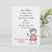 Ouderdomsmeisje met wijn kaart (Staand voorkant)