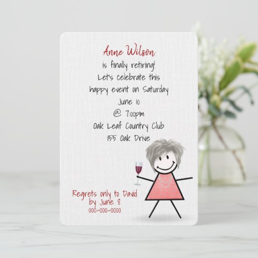 Ouderdomsmeisje met wijn kaart (Staand voorkant)